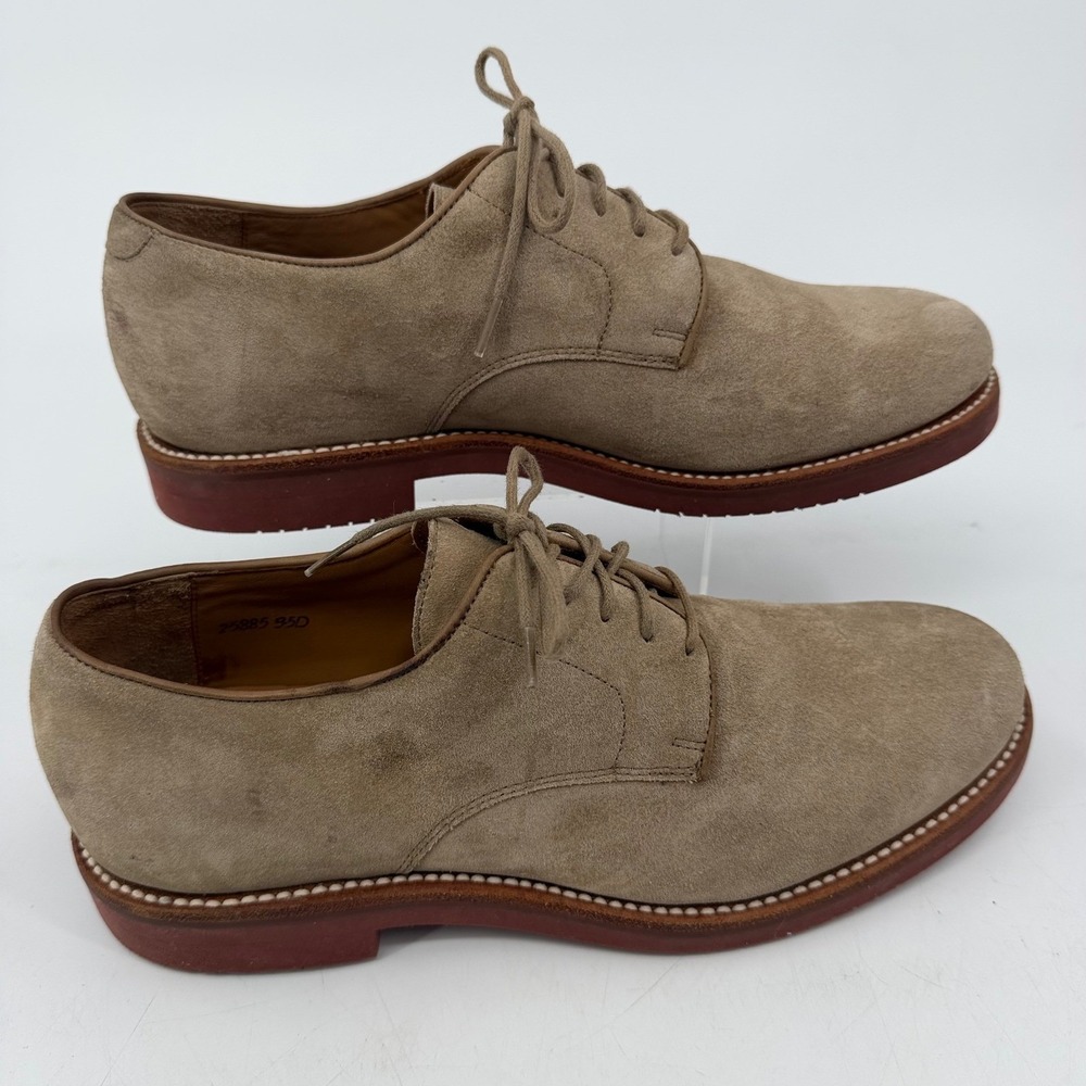 Brooks Brothers Mens Tan Suede Red Brick Sole Buck Oxford Shoes 25885 9.5 D